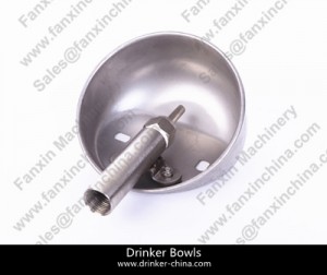 Stainless steel bowl with nipple drinker for poultry and livestock Stainless steel bowl with nipple drinker for poultry and livestock