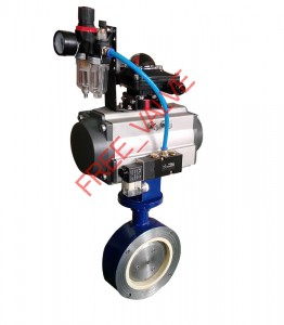 Pneumatic wafer type ceramic butterfly valve