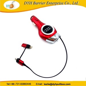 Retractable Car Charger for iPhone Type C Android Cell Phone
