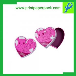 Elegant Heart-Shaped Wedding Favors Paper Gift Ring Box Two Piece Set-up Jewelry Box