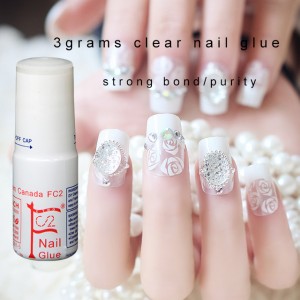 3g clear Nail glue cyanoacrylate nail art for stick fake/artificialnail