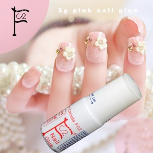 3g pink Nail glue cyanoacrylate nail art for stick fake/artificial nail