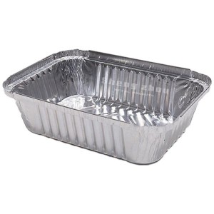 100 Pack Disposable Aluminum Foil Pans, Rectangular Aluminum Pans, Foil Pans for Chafing Racks-(250 ML),Takeout and Catering Aluminum Pans