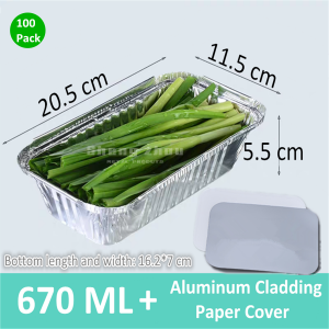 Half Size Pans with Lids, [100 Pack] Foil Pans for Chafing Racks, Takeout and Catering Aluminum Pans, Aluminum Roasting Pans Disposable, Aluminum Pans for Toaster Oven(670 ML)