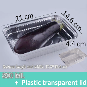 Aluminum Pans with Lids (800 ML), Aluminum Disposable Pans for Takeout and Catering, Aluminum Pans for Toaster Oven, Foil Pans for Baking, Cooking, Heating, Storing Food-[100 Pack]