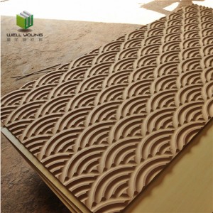 3D wave MDF embossed panel for wall decoration