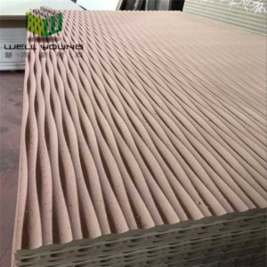 carved raw color MDF wall panel for TV wall decoration