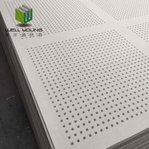 8/20R round hole perforated gypsum acoustic board