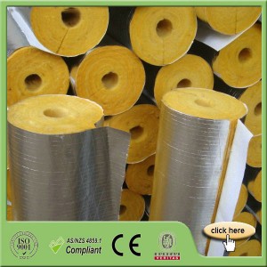 china supplier Glass wool/fiberglass insulation pipe with aluminum foil for sale