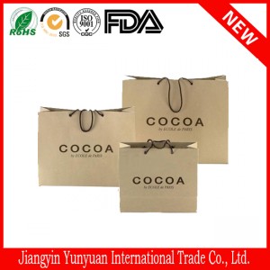 OEM kraft paper bag with handle for recycling material