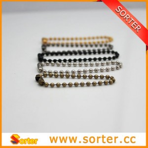 new style 1mm metal ball chain necklace with connector