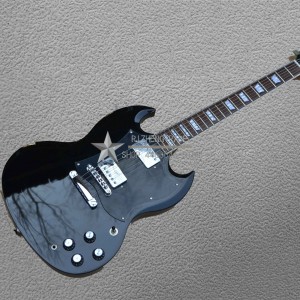 black burst electric guitar  LP standard custom Electric Guitar black color hardware guitarra Best Price Top