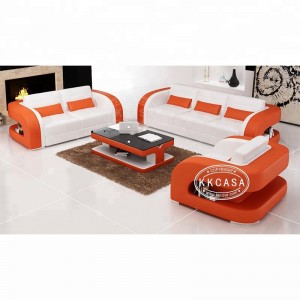 Pure White Color Modern Leather Furniture New Style Sofa Set