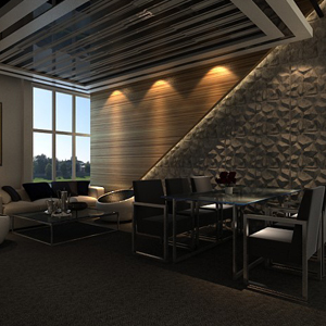 500mm building waterproof 3D plant fiber wall decorative panel for sale