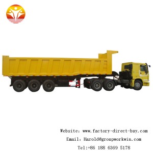 3 Axles 30m3 Strong Hydraulic Cylinder Dump Tipper Semi Traile