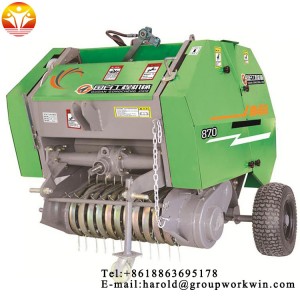 Rice straw bundling machine PTO mini round hay baler
