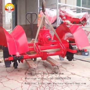 A two - line trenching machine driven by a three - point tractor