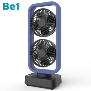 Be1 New USB Noiseless High Powered 5" Double Blades Hand Held Rechargeable Battery Powered Fan 10000mah  Operated Tower Fan