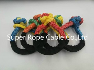 12-strand Braided UHMWPE Fiber Recovery Winch Rope Soft Shackle for Towing