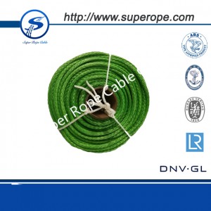 10mm x 200meters green color synthetic winch rope