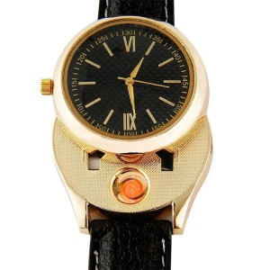 Men Rechargeable USB Cigarette Lighter Business Wrist Watch With USB Electronic Windproof Flameless Cigarette Lighter Watch