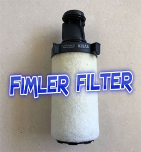 Parker 025AA Oil-X Evolution Compressed Air Filter Element, Removes Oil, Water and Particulate, 0.01 Micron