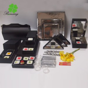 custom manufacturer folding magnetic closure black cardboard paper sushi box