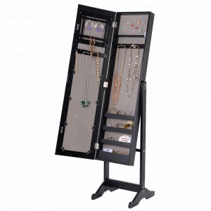 wood modern holder organizer storage jewelry mirror cabinet