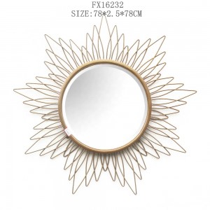 Hot sale metal framed decorative wall mirror round dressing mirror