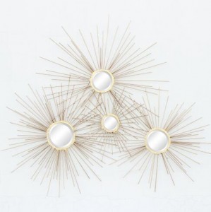 Good Prarise Metal wire framed wall hanging decorative mirror factories