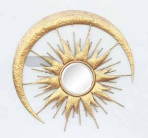 Metal wire framed wall hanging decorative mirror factories