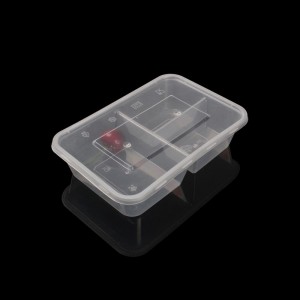 clear 3 compartments disposable meal prep packaging cheap plastic food container
