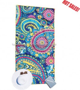 Free sample recycle microfiber plain dyed beach towel quality printed towels