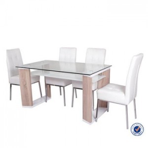 Cheap modern wood frame plexiglass dining room table