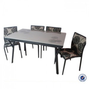 Low price modern dining table tempered glass painting glass