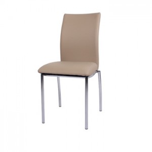 Modern metal leg leather dining chair