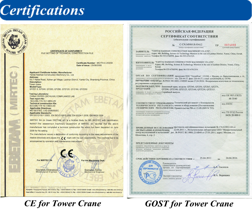 HS5516--6T China Tower Crane with CE certificate