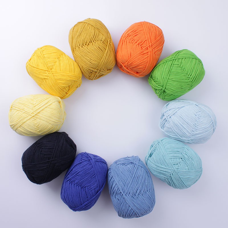 wholesale stock new products crochet yarn 6ply milk cotton yarn hand knitting yarn for baby's fancy carpets, scarf