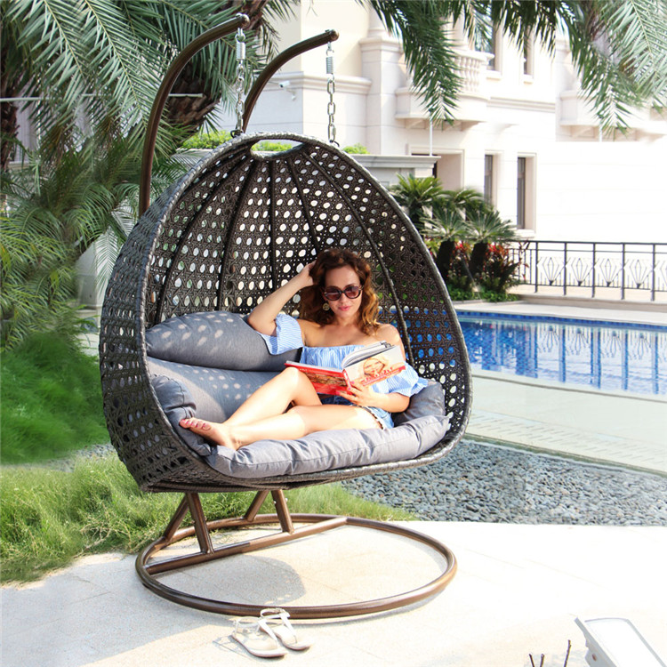 Camping / Garden / Outdoor / Park / Bedroom Hammock Swing Hanging Chair with Iron Steel Stand Base Double Seats