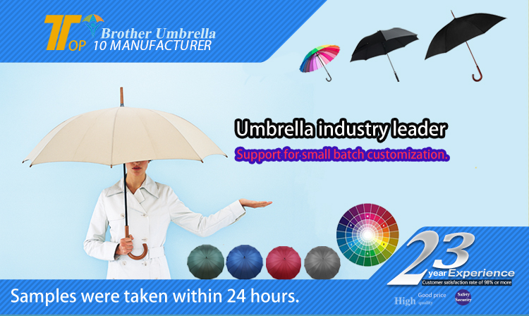 27 inch 24 rib long hook handle custom print umbrella