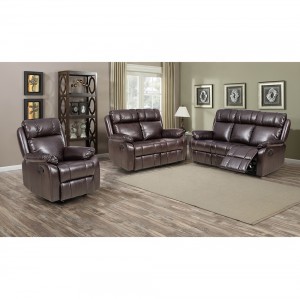 Lving Room Recliner Sofa American Style Recliner Lounge Chair, Sectional Reclining Genuine Leather Sofa Chairs