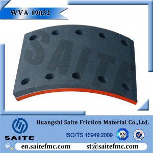 WVA 19032 BC36 brake linings for truck trailer Ackermann/Cardi/D.A.F/Fruehauf/BPW truck parts brake pad