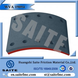 WVA 19094 BC37 brake linings for truck trailer Ackermann/Cardi/D.A.F/Fruehauf/BPW