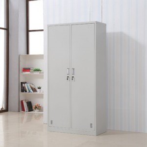 Low Price 2 Door Steel Bedroom Wardrobe Design / Metal Clothes Cabinets
