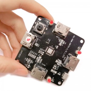 HD-MI PCB Board Supply with 4 hd-mi Ports and 1 Android device Port and LED Indicator and power button