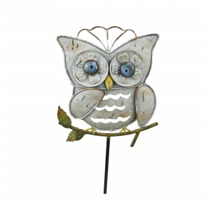 Metal cute owl garden stake holder connectors for sale