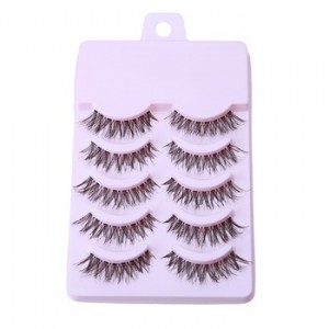 Professional 3D Eye Lashes Extension 5 Pairs Soft Synthetic Hair Black Thick Easy False Eyelashes