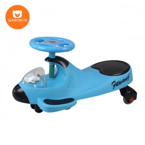 Sunbobear environmentally friendly PP material flicker swing wiggle gyro plasma car for children