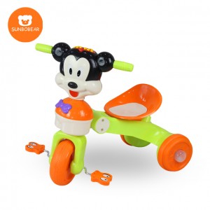 Musical three wheel plastic kid tricycle ride on car PP wheel with light