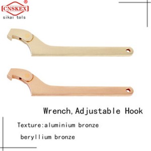 Non Sparking Tools Wrench Adjustable Hook